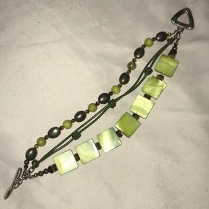 Silpada designs bracelet w green mother of pearl